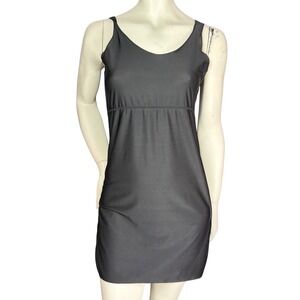Anemone Black Slip Dress Mini Scoop Neck 90s Minimalist Grunge Bodycon Large